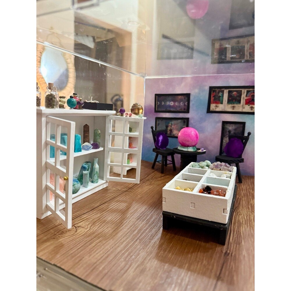 Miniature Metaphysical Store Crystal Shop Dollhouse Display Vignette Room Box